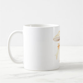 Caneca De Café Peach Bow Cream Mushroom