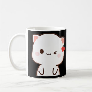 Caneca De Café Peach E Goma Mochi Cat