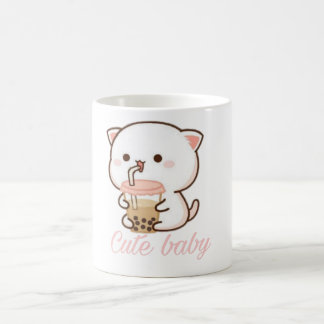Caneca De Café Peach e Goma Mochi Gato Bolha de Gato Chá Bebê Beb