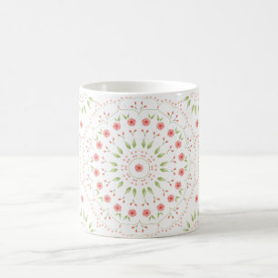 Caneca De Café Peach Floral Mandala Mug