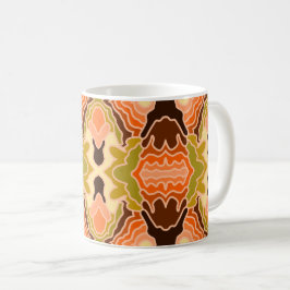Caneca De Café Peach Fuzz Boho Chique Geométrico