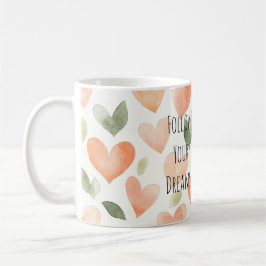 Caneca De Café Peach Hearts Dreams Sea Turtle