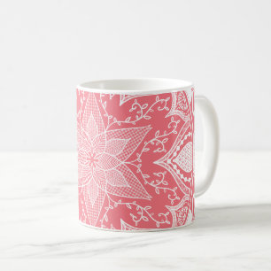 Caneca De Café Peach Mandala