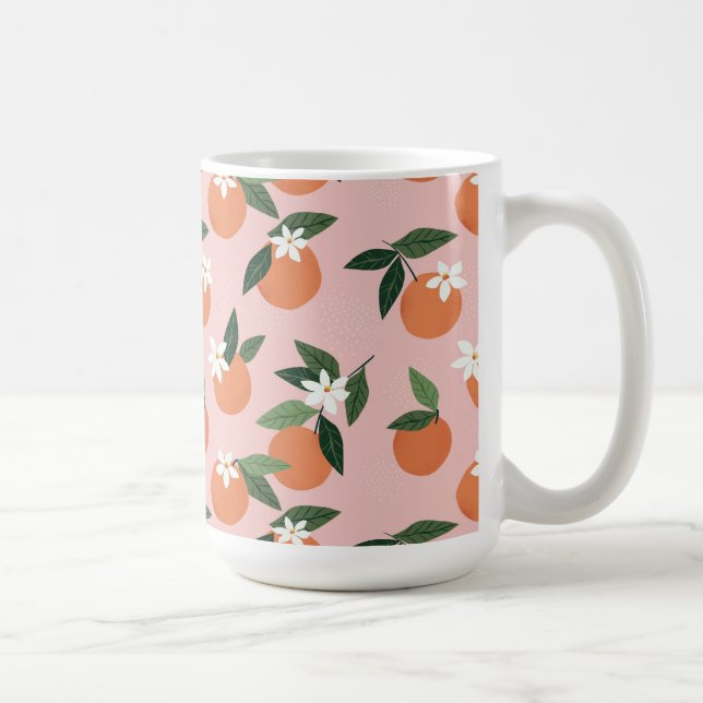 Caneca De Café Peach Orange Juice Patterno (Direita)