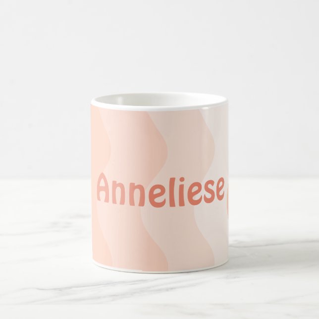 Caneca De Café Peach Wavy Personalizado (Centro)