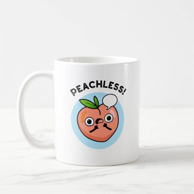 Caneca De Café Peachless Engraçado Fruta Peach Pun (Esquerda)