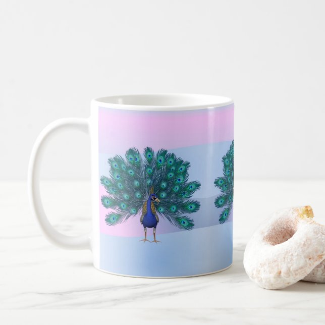 Caneca De Café Peacock Blue Mug (Com Donut)