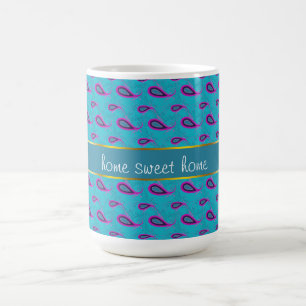 Caneca De Café Peacock Blue Paisley
