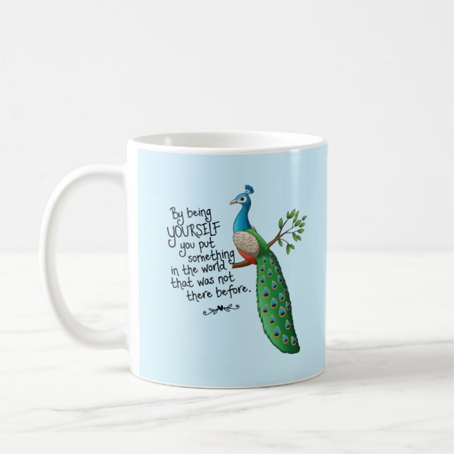 Caneca De Café Peacock Inspiracional (Esquerda)