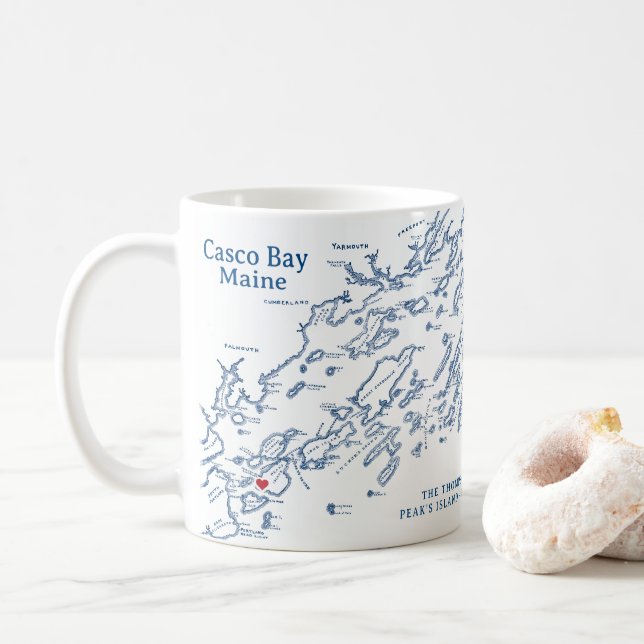 Caneca De Café Peaks Island Maine Gift (Com Donut)
