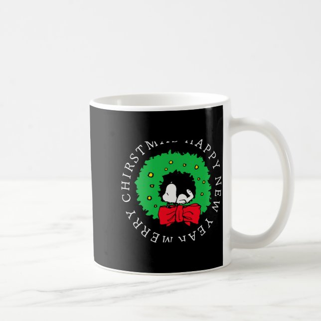 Caneca De Café Peanuts Christmas Wreath  (Direita)
