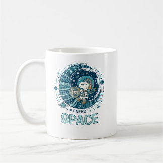 Caneca De Café Peanuts | Snoopy Astronaut “I Need Space”