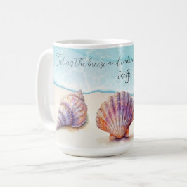 Caneca De Café Pearls De Praia Tropical Elegante Náutica