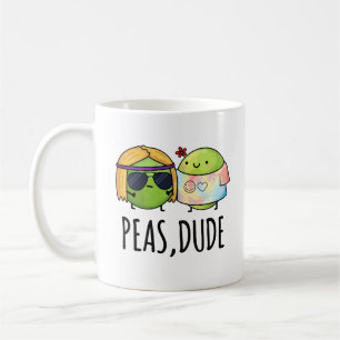 Caneca De Café Peas Dude Cute Hippie Pea Pun