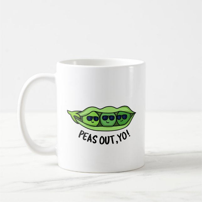 Caneca De Café Peas Fora Seu Engraçado Peas Pun (Esquerda)