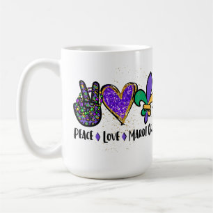 CANECA DE CAFÉ PEAVE AMOR MARDI GRAS PURPLE VERDE DOURADO