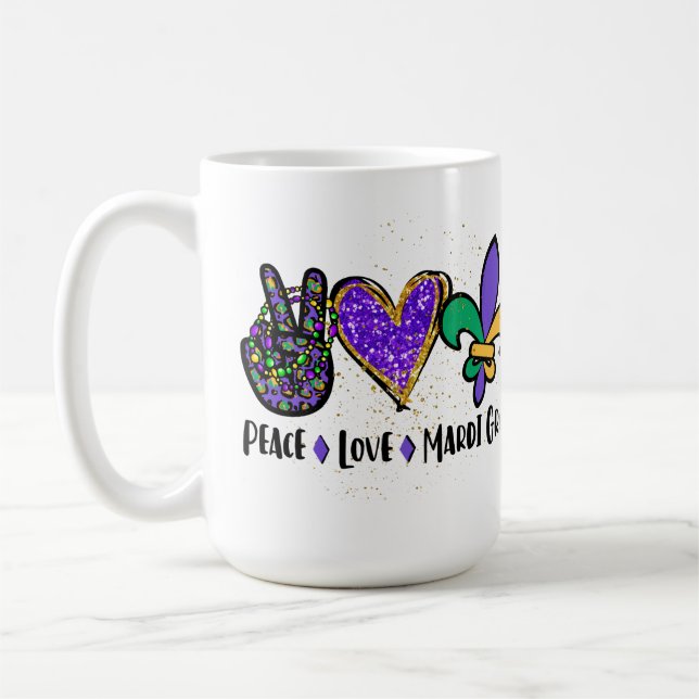 CANECA DE CAFÉ PEAVE AMOR MARDI GRAS PURPLE VERDE DOURADO (Esquerda)