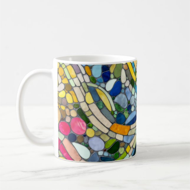 Caneca De Café Pebbles - Arte Mosaica Colorida (Esquerda)