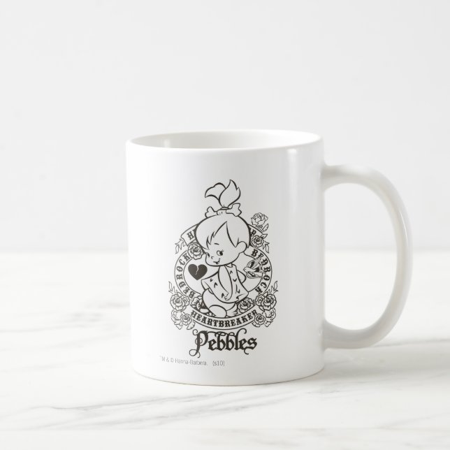 Caneca De Café PEBBLES™ Heartbreaker B&W (Direita)