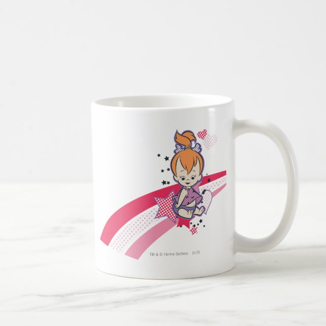 Caneca De Café PEBBLES™ no arco-íris rosa (Direita)