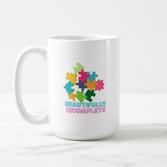 Caneca De Café Peça de Puzzle Colorida Maravilhosamente Incomplet (Esquerda)