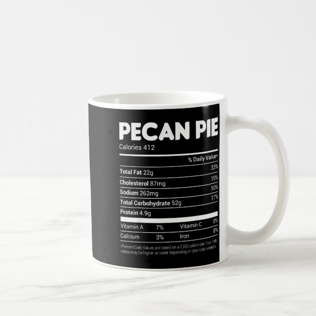 Caneca De Café Pecan E Nutrition Facts Tee Family Matching Christ (Direita)