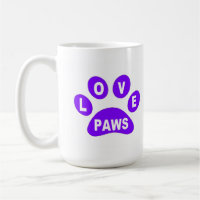 Peças de Mug Love em patas roxas