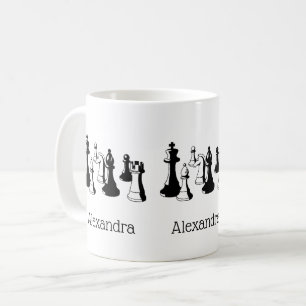 Caneca De Café Peças de Xadrez Arte Vintage #2