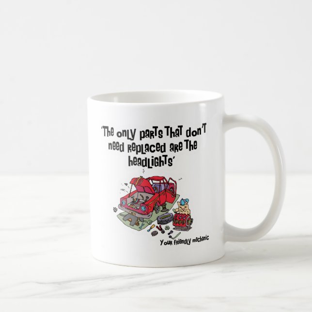 Caneca De Café Peças Mecânicas Engraçadas (Direita)