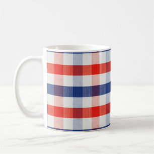 Caneca De Café Pedaço de tecido verificado no estilo de vintage