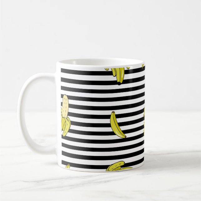 Caneca De Café Pedaços de bananas de cartoon: estilo retrô. (Esquerda)