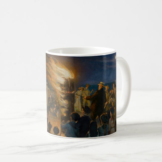 Caneca De Café Peder Severin Kroyer - Fogueira de Eva Bonfire (Frente Esquerda)