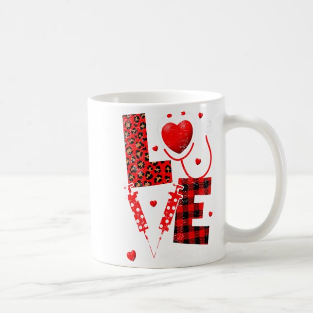 Caneca De Café Pediatric Peds Nurse Valentines Day Love Heart Ste (Direita)