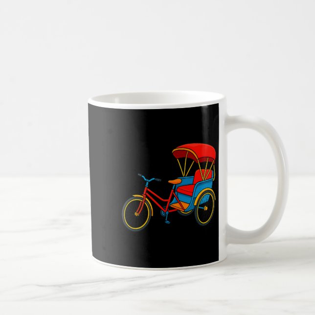 Caneca De Café Pedicab Cycle Rickshaw Bike Taxi Premium Tri-blend (Direita)