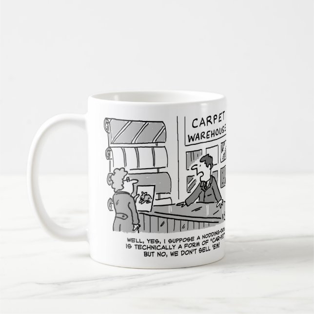 Caneca De Café Pedido de Nodding Dog em um Compro de Carpete (Esquerda)