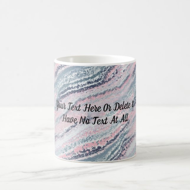 Caneca De Café Pedra De Agitação Da Cinza Azul Granito Cor-De-Ros (Centro)