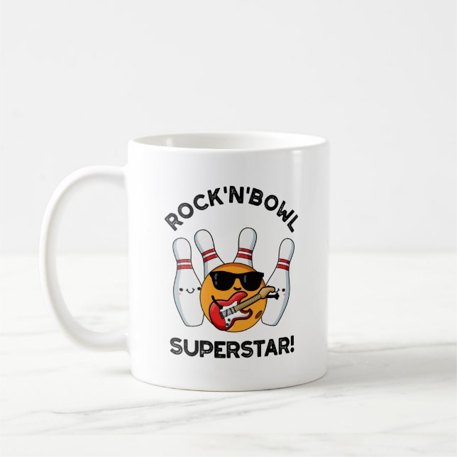 Caneca De Café Pedra De Boliches Engraçadas Superstar E Rock (Esquerda)