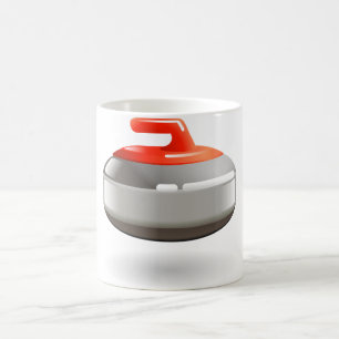Caneca De Café Pedra de Curling Vermelha Esportes de Inverno