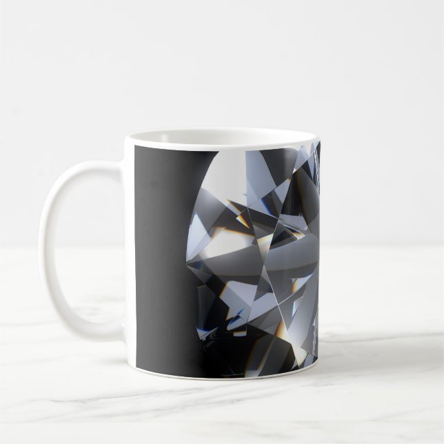 Caneca De Café Pedra de diamante: faísca do espaço negro. (Esquerda)