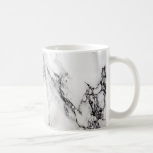 Caneca De Café Pedra de mármore em cores do branco cinzento e do