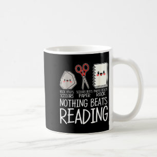 Caneca De Café Pedra papel tesoura nada supera ler livro
