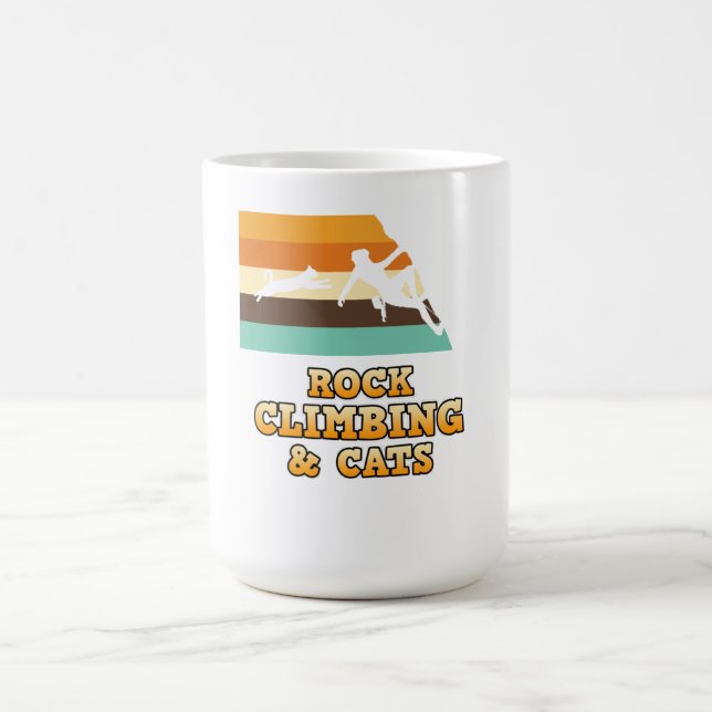 Caneca De Café Pedra Subindo E Gatos Subindo Em Montanha (Centro)