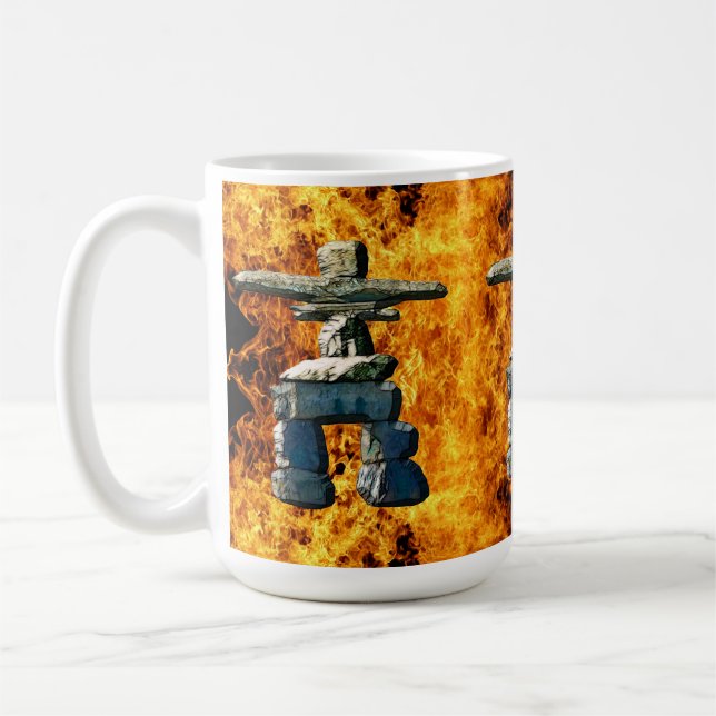 Caneca De Café Pedras Nativas do Espírito Americano Inukshuk (Esquerda)