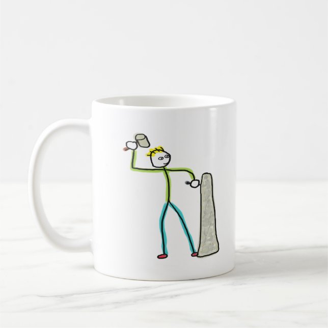 Caneca De Café Pedreiro Stickman (Esquerda)