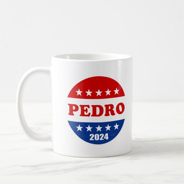 Caneca De Café Pedro Eleitor Botão 2024 Eleições (Esquerda)