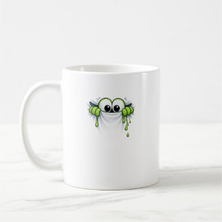 Caneca De Café Peek-a-Slime! Cute Goo Monster Peeking Design