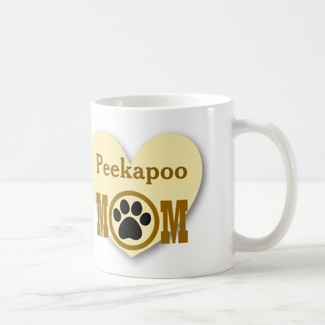 Caneca De Café Peekapoo Mãe Cachorro Povoar Pata Imprimir Present (Direita)