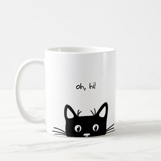 Caneca De Café Peeking Gatinho Mug (Esquerda)