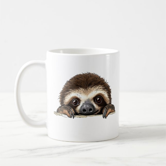 Caneca De Café Peeking Sloth (Esquerda)