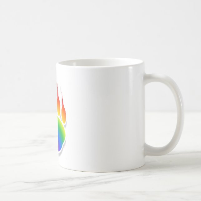 Caneca De Café Pegada de Pata de Urso Arco-íris (Direita)